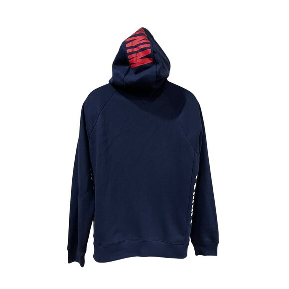 Tommy Hilfiger Denim Navy Blue Full-Zip Hoodie With Logo Print On Sleeves L/G Me - Picture 6 of 7